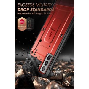 Supcase 360 Backcase met screenprotector Samsung S21 FE - Rood 2