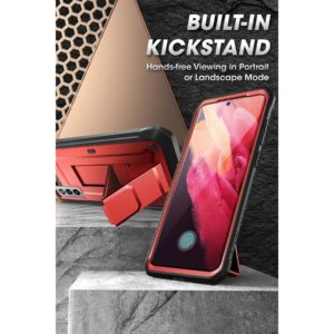 Supcase 360 Backcase met screenprotector Samsung S21 FE - Rood 3