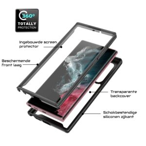 360 Backcover hoesje met screenprotector Samsung Galaxy S22 Ultra 3