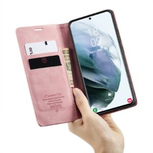 CaseMe Retro boekmodel hoesje Samsung S21 Roze 2