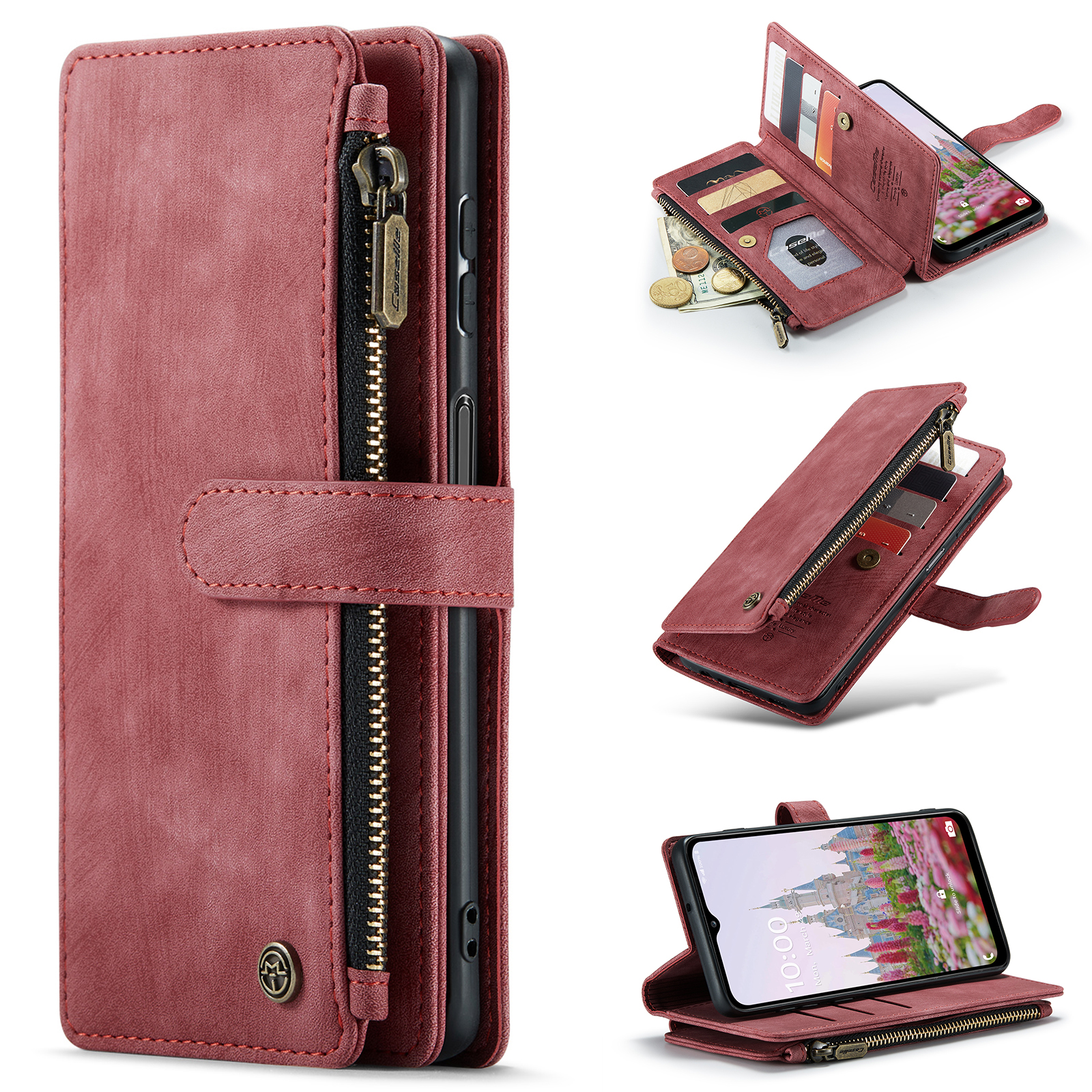 CaseMe Samsung Galaxy A13 4G wallet hoesje - Rood 1