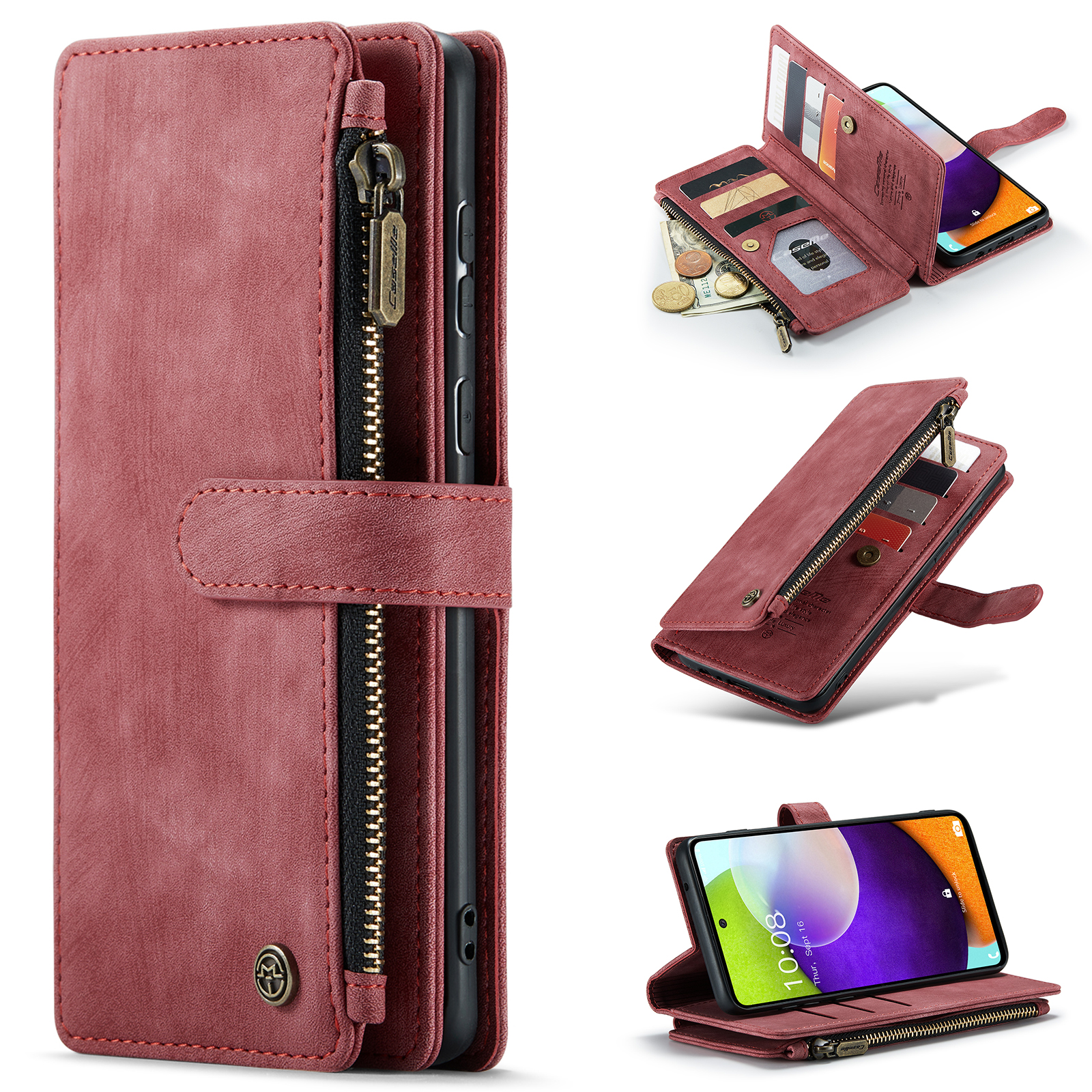 CaseMe Samsung Galaxy A52 A52s wallet hoesje - Rood 1