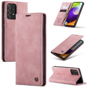 Caseme Retro boekmodel hoesje Samsung A52s - A52 Roze 1