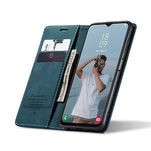 Caseme Samsung A13 4G hoesje - Retro Boekmodel Blauw 4
