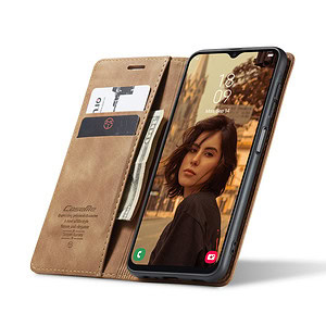 Caseme Samsung A13 4G hoesje - Retro Boekmodel Bruin 4