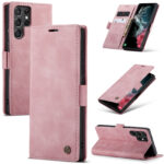 variatie Caseme Samsung S22 Ultra hoesje – Retro Boekmodel Roze