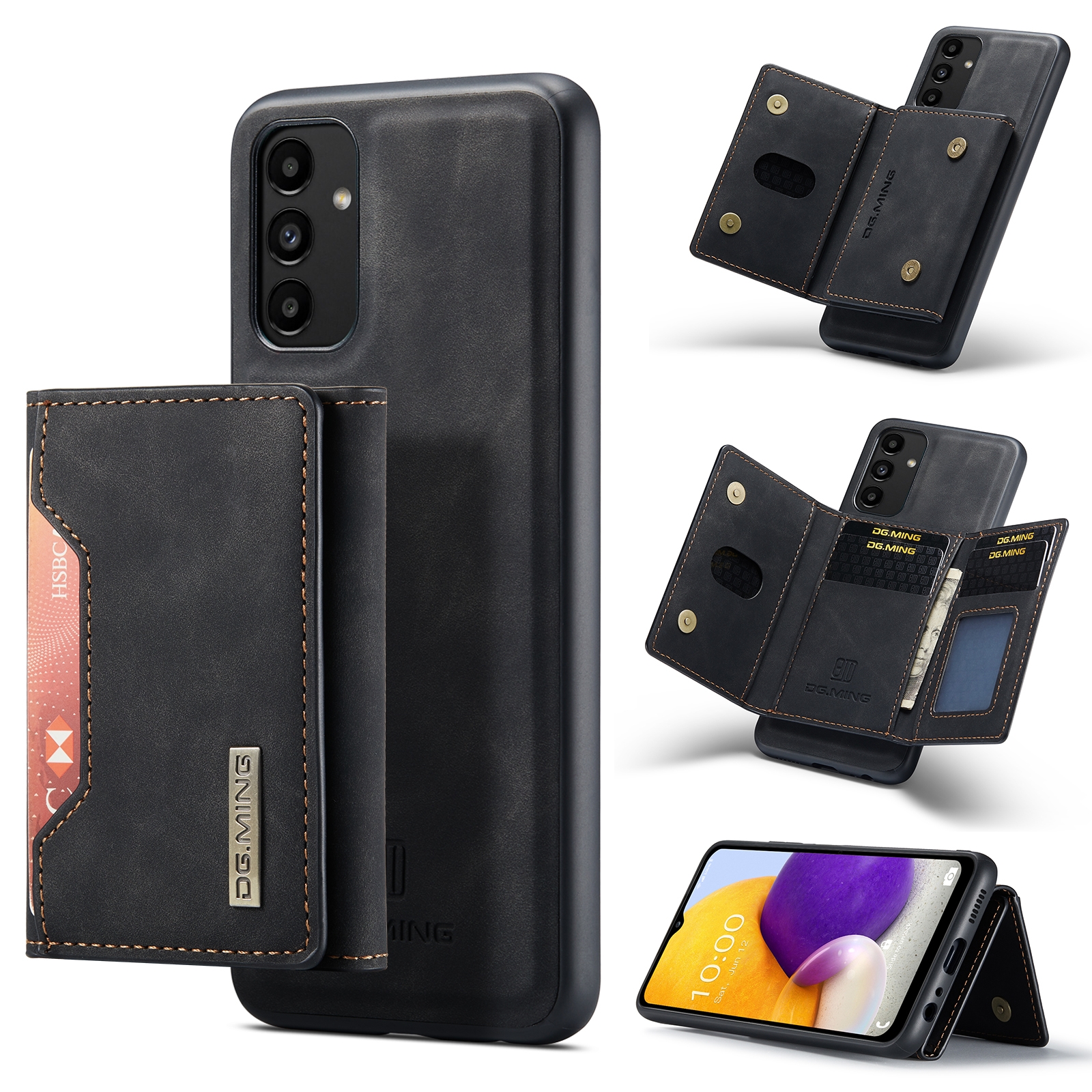 DG Ming Samsung Galaxy A13 4G Backcover wallet hoesje - Zwart