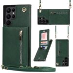 variatie Solidenz Fashion Wallet hoesje met koord Samsung S23 Ultra – Groen