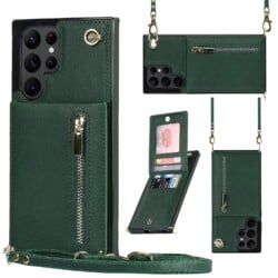 Solidenz Fashion Wallet hoesje met koord Samsung S23 Ultra - Groen