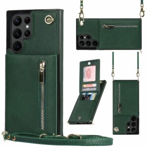 Solidenz Fashion Wallet hoesje met koord Samsung S23 Ultra – Groen