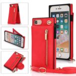 Solidenz Fashion Wallet hoesje met koord iPhone SE 2022 - SE 2020 - iPhone 8 - Rood Main Image
