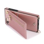 Solidenz Fashion Wallet hoesje met koord iPhone SE 2022 - SE 2020 - iPhone 8 - Roségoud - 4