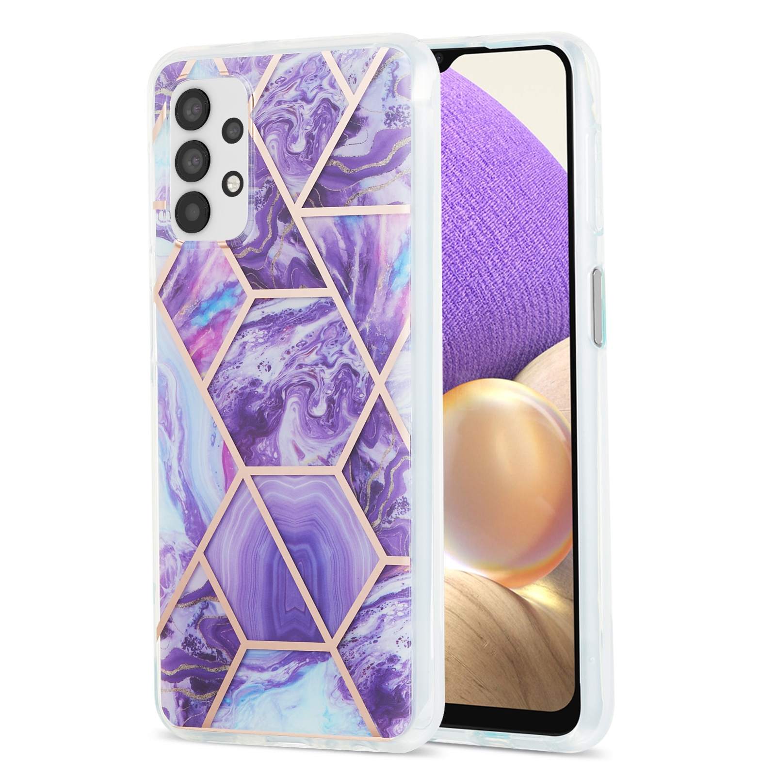 Marmer backcover hoesje Samsung Galaxy A13 4G - Paars