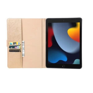 Premium Leren Boekmodel hoes iPad 9 - iPad 8 - iPad 7 - goud 3