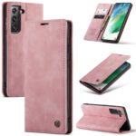 variatie Samsung S21 FE hoesje CaseMe Retro Bookcase Roze