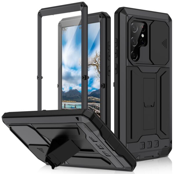 Stofdicht metalen hoes Samsung Galaxy S22 Ultra - Zwart