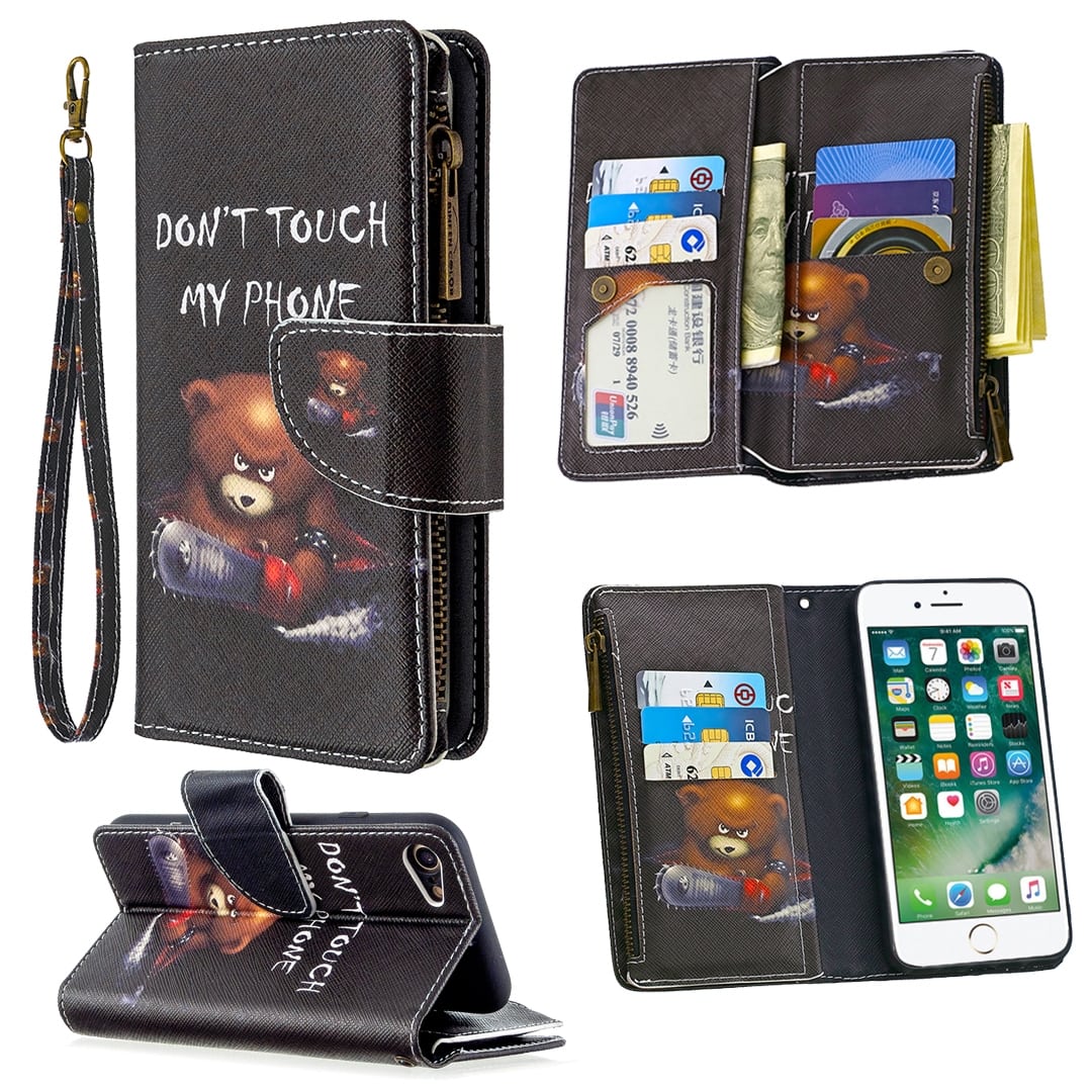 Wallet hoesje iPhone SE 2022 - SE 2020 - iPhone 8 - Beer