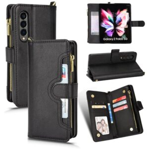 Boekmodel hoesje met rits Samsung Z Fold 3 – Zwart