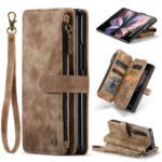 variatie CaseMe Samsung Galaxy Z Fold 3 wallet hoesje – Bruin