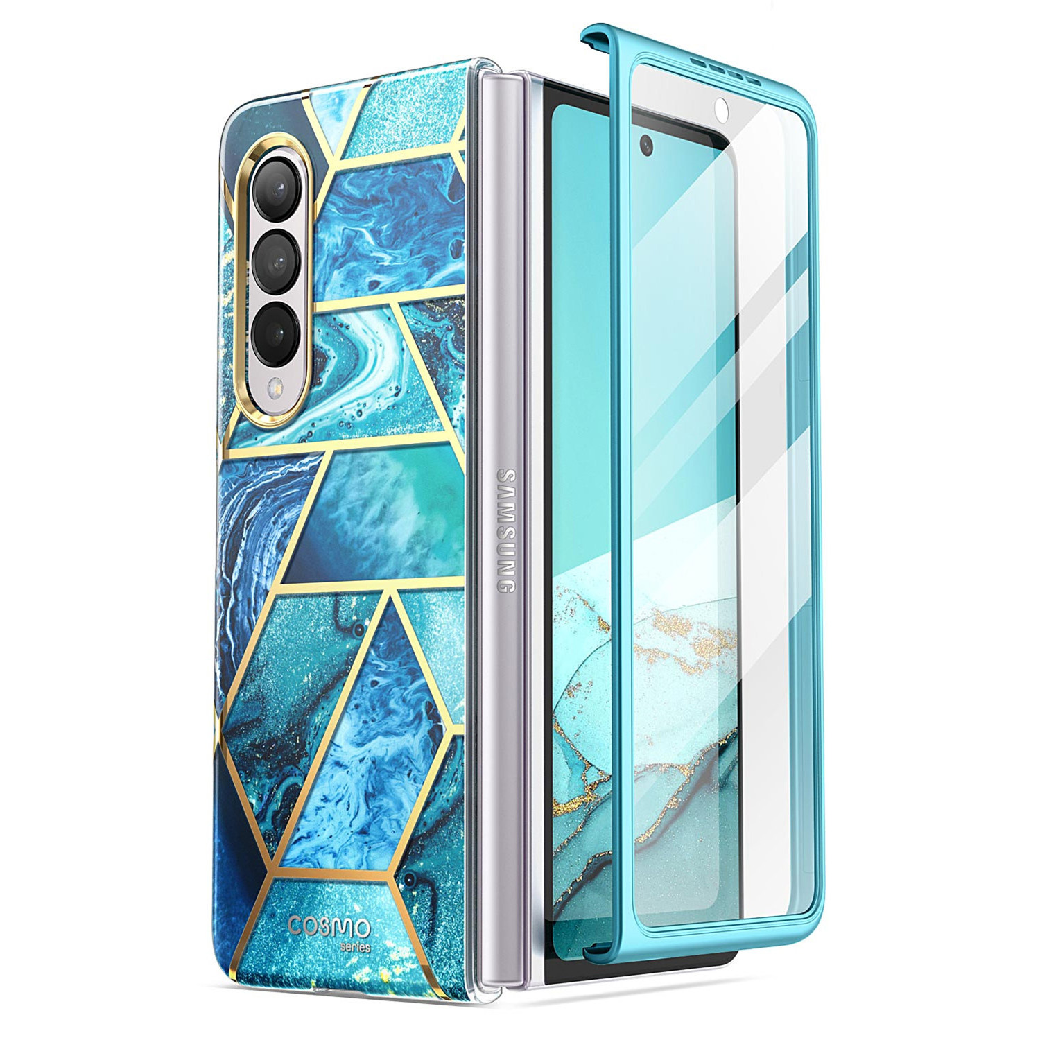 Cosmo 360 hoesje met screenprotector Samsung Z Fold 3 - Oceaan 1