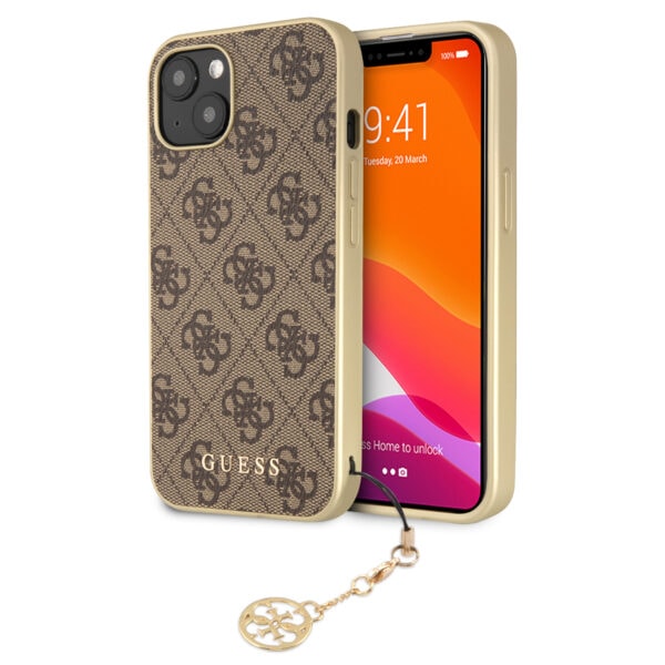 Guess Charms iPhone 13 backcase hoesje - Bruin 1