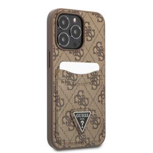 Guess Saffiano iPhone 13 Pro kaarthouder hoesje - Bruin 4