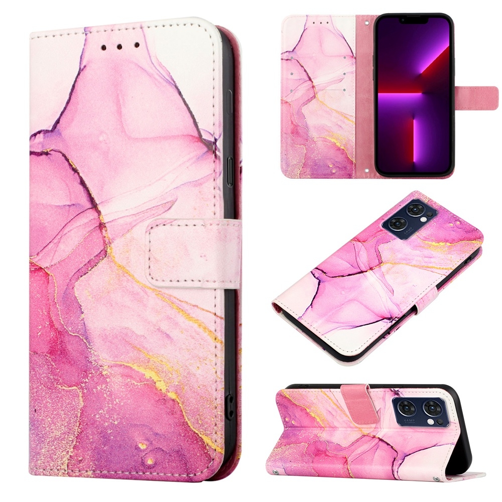 Marmer Telefoonhoesje Oppo Find X5 Lite - Roze