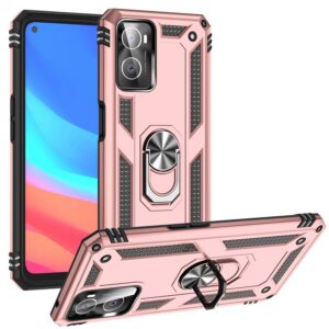 Ringhouder Backcover hoesje Oppo A76 – Oppo A96 hoesje – Roségoud