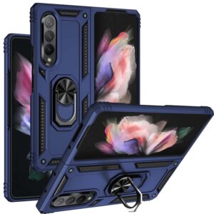 Ringhouder Backcover hoesje Samsung Z Fold 3 - Blauw 1