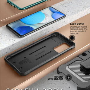 Supcase 360 Backcase met screenprotector Samsung A53 - Peacock blauw 4