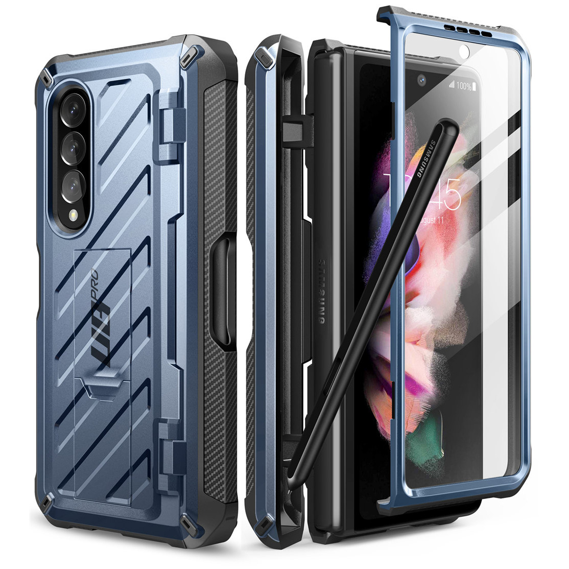 Supcase 360 Backcase met screenprotector Samsung Z Fold 3 - Blauw