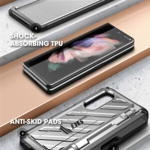 Supcase 360 Backcase met screenprotector Samsung Z Fold 3 - Zilver 2