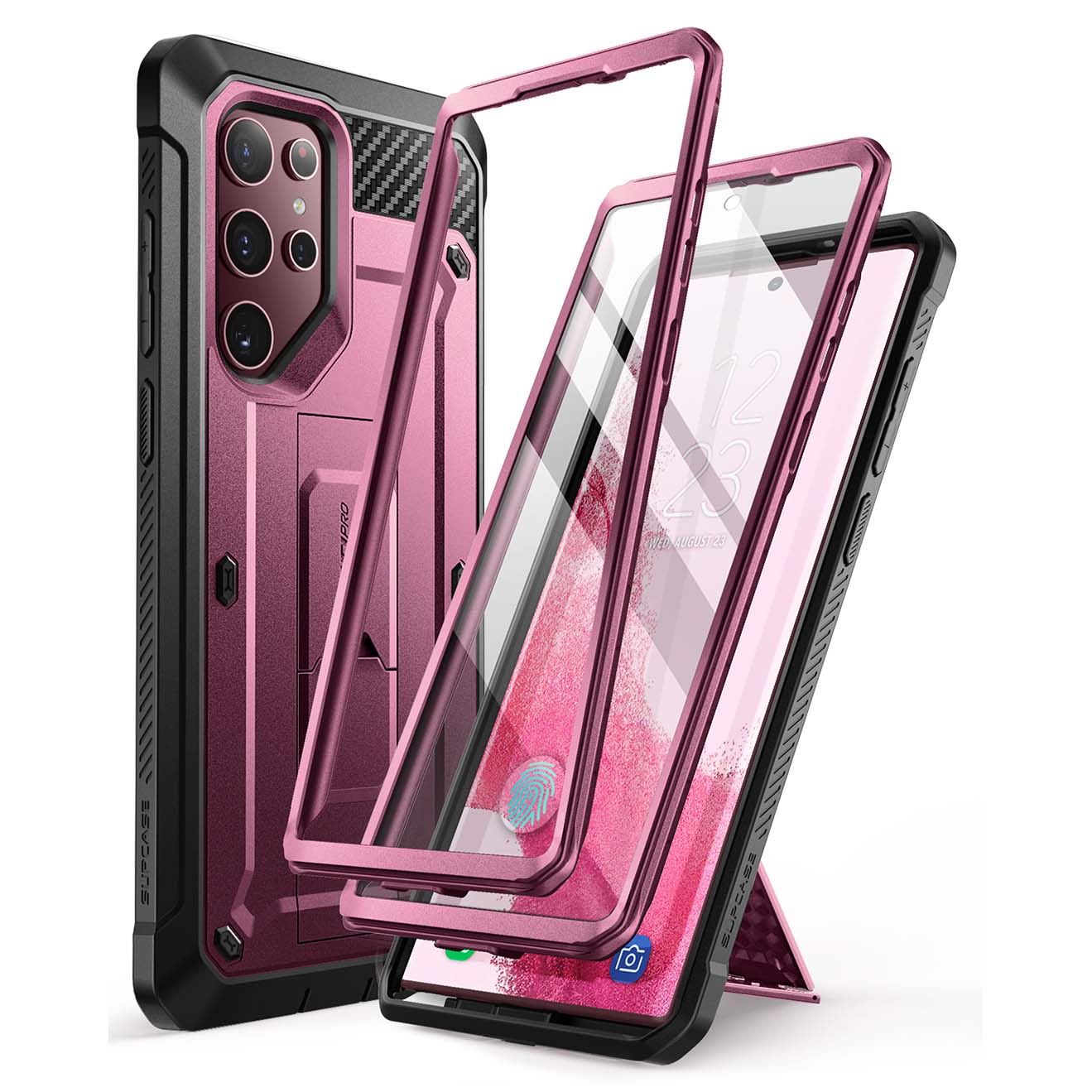 variatie Supcase Backcase hoesje Samsung Galaxy S22 Ultra – Met en zonder screen protector – Bordeaux