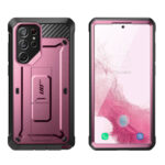 Supcase Backcase hoesje Samsung Galaxy S22 Ultra – Met en zonder screen protector – Bordeaux - 7