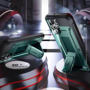 Supcase Backcase hoesje Samsung Galaxy S22 Ultra - Met en zonder screen protector - Groen 3