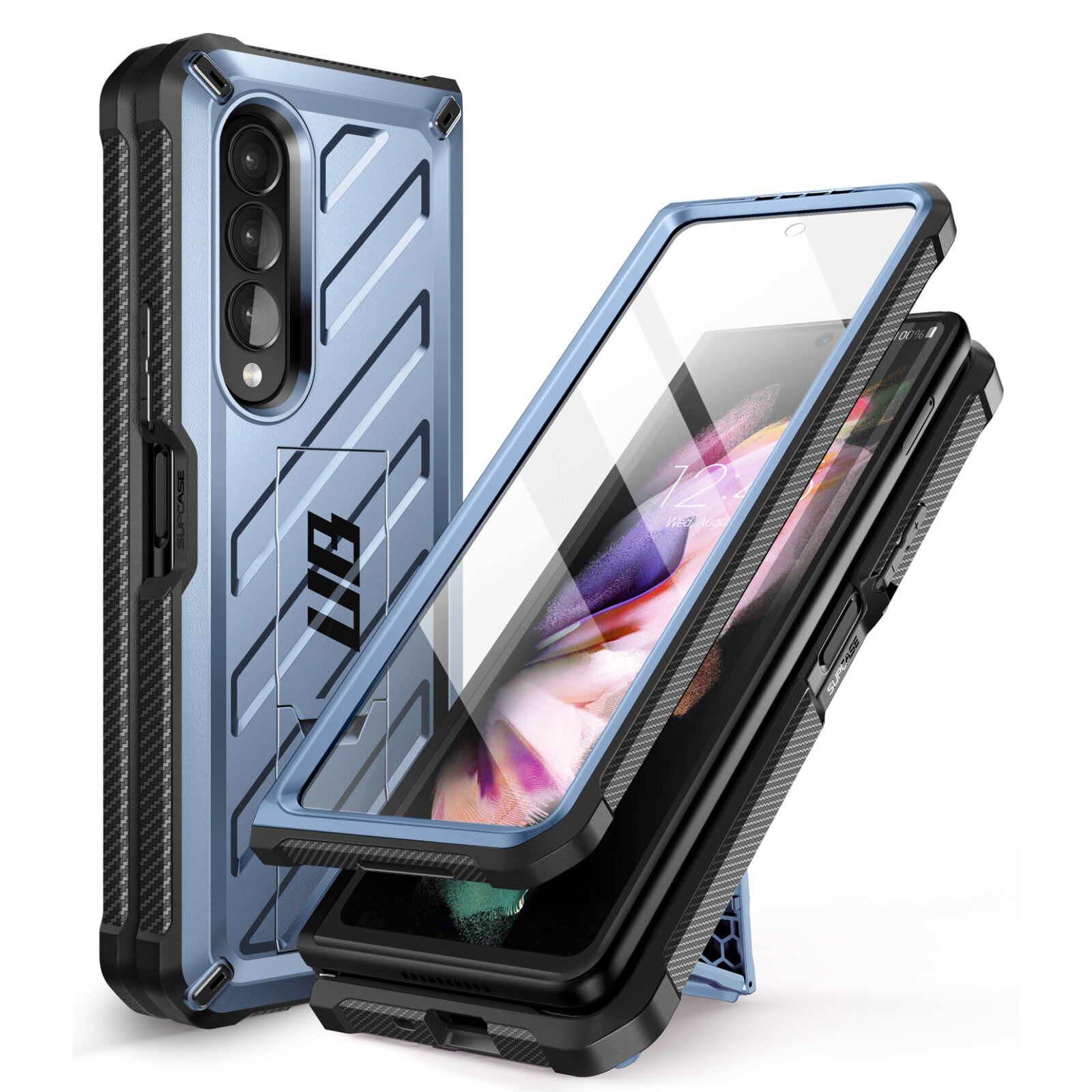 Supcase UB 360 Backcover met screenprotector Samsung Z Fold 3 - Blauw 1