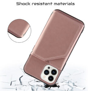 Backcover Portemonnee hoesje iPhone 14 Pro Max - Rosegoud 3