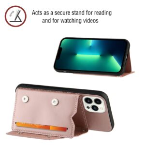 Backcover Portemonnee hoesje iPhone 14 Pro Max - Rosegoud 4