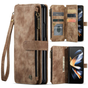 CaseMe Samsung Galaxy Z Fold 4 wallet hoesje - Bruin 1