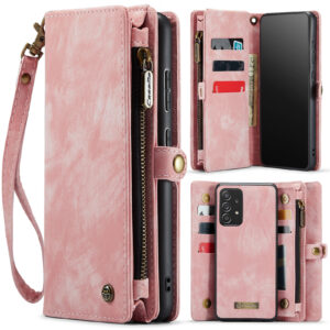 Caseme Samsung Galaxy A52s / A52 hoesje – Vintage Portemonnee Roze