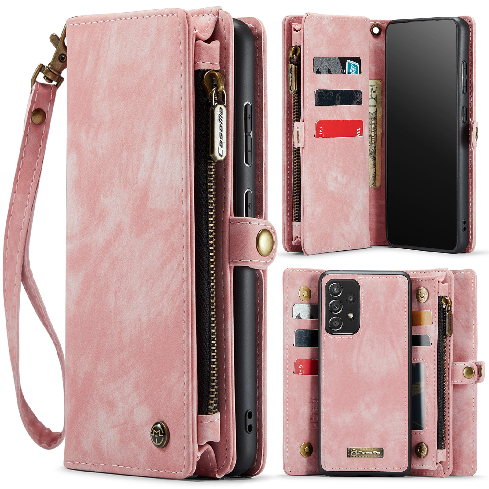 variatie Caseme Samsung Galaxy A53 hoesje – Vintage Portemonnee Roze
