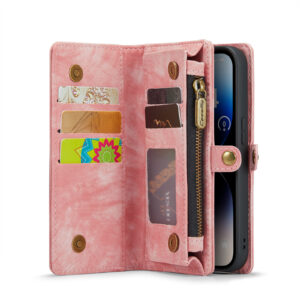 Caseme iPhone 14 Pro hoesje - Vintage Portemonnee Roze 3