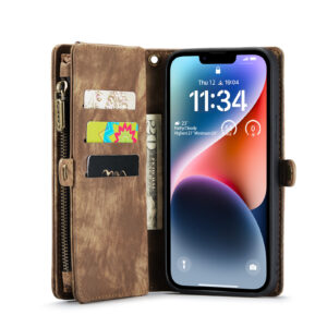 Caseme iPhone 14 hoesje - Vintage Portemonnee Bruin 4