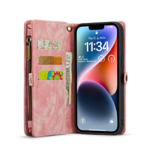 Caseme iPhone 14 hoesje - Vintage Portemonnee Roze 4