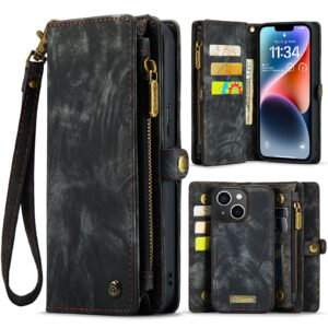Caseme iPhone 14 hoesje – Vintage Portemonnee Zwart
