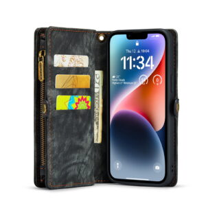 Caseme iPhone 14 hoesje - Vintage Portemonnee Zwart 4