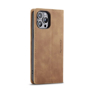 Caseme retro bookcase iPhone 14 Pro Max hoesje - Bruin 4