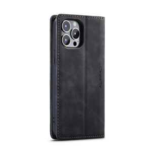 Caseme retro bookcase iPhone 14 Pro Max hoesje - Zwart 4