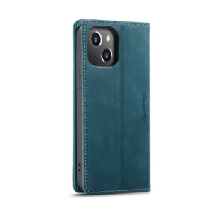 Caseme retro bookcase iPhone 14 hoesje - Blauw 4