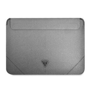 Guess Saffiano Triangle Logo Laptop sleeve 16 inch – Grijs